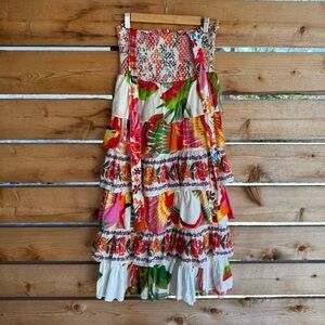 Farm Rio mixed white prints layered midi dress | small